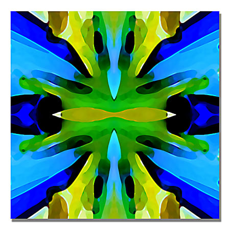 Trademark Global Paradise Blue And Green Gallery-Wrapped Canvas Print By Amy Vangsgard, 35"H x 35"W