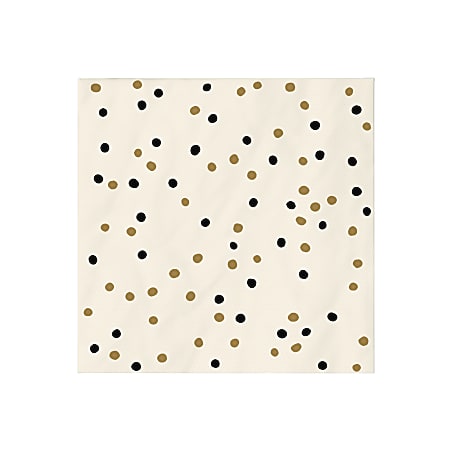 Hallmark Cocktail Napkins, Black and Gold Confetti Dot (Pack of 16)