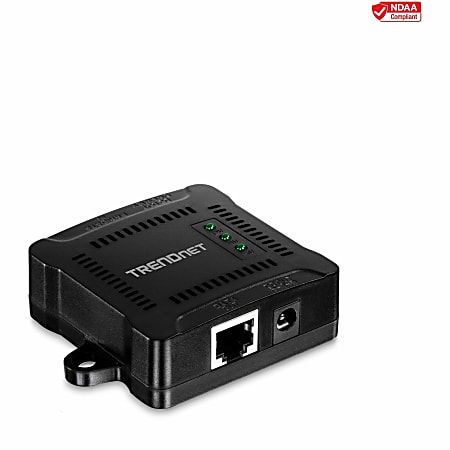 TRENDnet Gigabit PoE Splitter, 1x Gigabit PoE Input Port, 1x Gigabit Output Port, Up to 100m (328 ft)