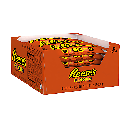 Reese's Pieces Peanut Butter Candies, 1.53 Oz, Pack Of 18