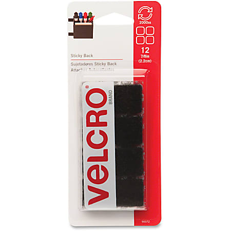 VELCRO Brand STICKY BACK Fasteners Square 0.88 White 12 Fasteners Per Pack  Set Of 6 Packs - Office Depot