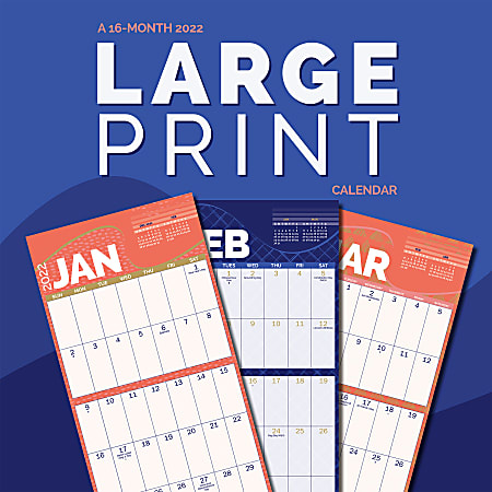 DateWorks Wall Calendar, 12" x 12", Large Print, January To December 2022, 223034