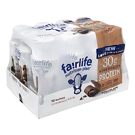 FAIRLIFE High-Protein Chocolate Nutrition Shakes, 11.5 Oz, Pack Of 12 Shakes