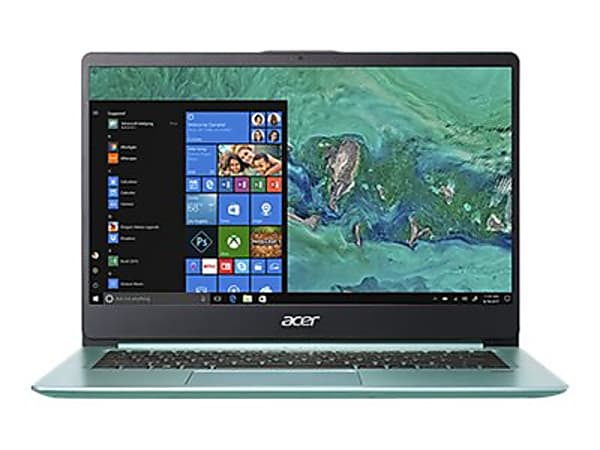 Acer Swift 1 SF114-32-P9MX - Pentium Silver N5000 / 1.1 GHz - Windows 10 Home 64-bit in S mode - 4 GB RAM - 128 GB SSD - 14" IPS 1920 x 1080 (Full HD) - UHD Graphics 605 - Wi-Fi, Bluetooth - aqua green - kbd: US International