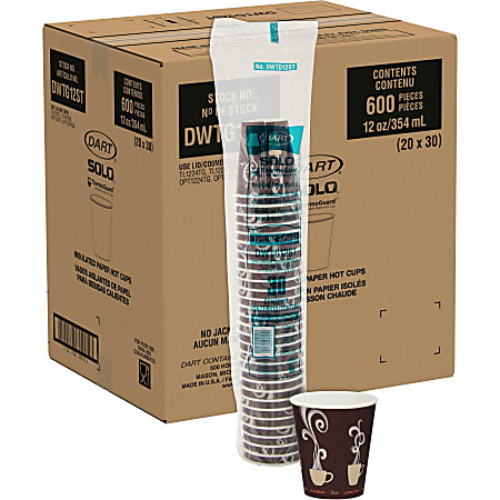 Solo Paper Hot Cups 12 Oz Maroon Carton Of 300 Cups - Office Depot