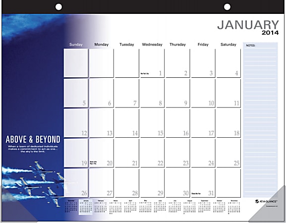 AT-A-GLANCE® Successories® Motivational Desk Pad, 22" x 17", January-December 2014