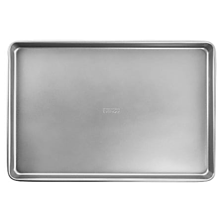 Martha Stewart Everyday Bakeaway Carbon Steel Nonstick Cookie Sheet, 15” x 10”, Silver