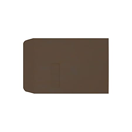LUX #9 1/2 Open-End Window Envelopes, Top Left Window, Gummed Seal, Chocolate, Pack Of 50