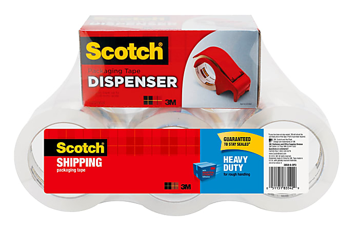 Scotch® Heavy-Duty Shipping Packing Tape With Dispenser,