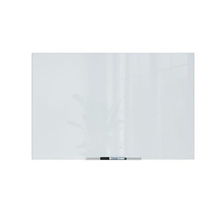 U Brands® Frameless Floating Non-Magnetic Glass Dry-Erase Board, 36" X 24", Frosted White (Actual Size 35" x  23")