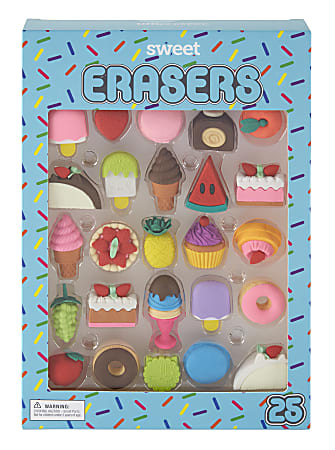 Office Depot® Brand Fun Erasers, Assorted Desserts, Pack Of 25 Erasers
