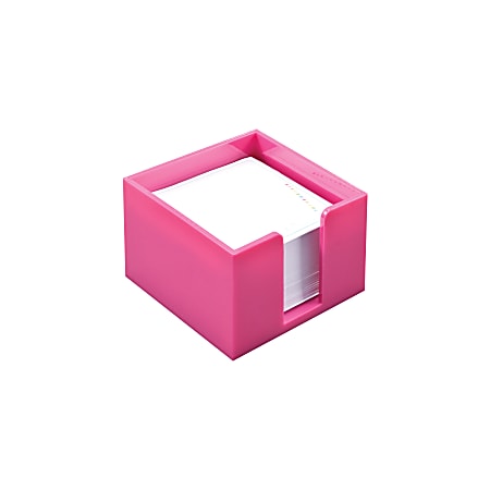 Advantus Desk Candy Memo Holder, 3 3/8" x 3 3/8" x 2 1/4", Popsicle Pink
