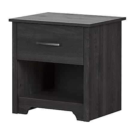 South Shore Fusion 1-Drawer Nightstand, 22-1/2"H x 21-3/4"W x 17-3/4"D, Gray Oak