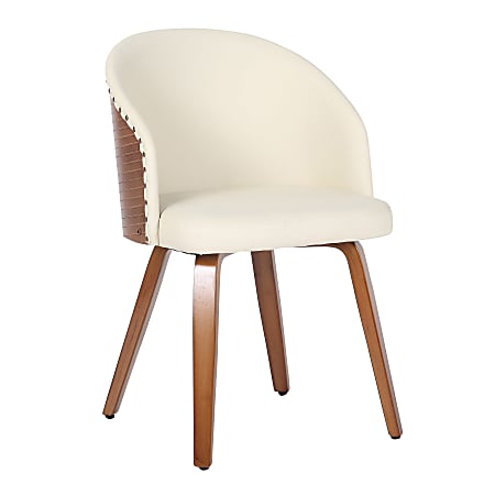LumiSource Ahoy Side Chair, Cream/Walnut