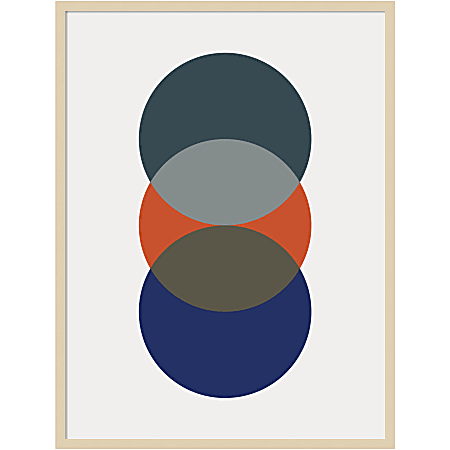 Amanti Art Layered Retro Modern Circles In Bright Colors by The Creative Bunch Studio Wood Framed Wall Art Print, 31”W x 41”H, Natural