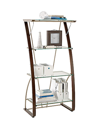 Realspace® Merido Bookcase, Espresso/Silver