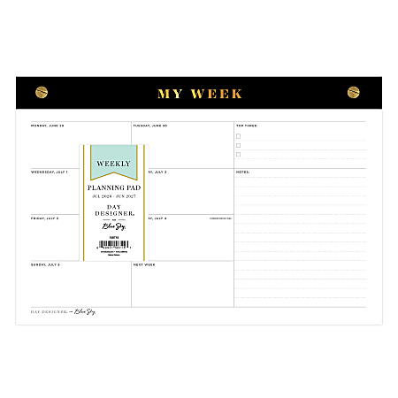 Planning Pad DD Black Matte 10x7.25 AY26–27 Weekly