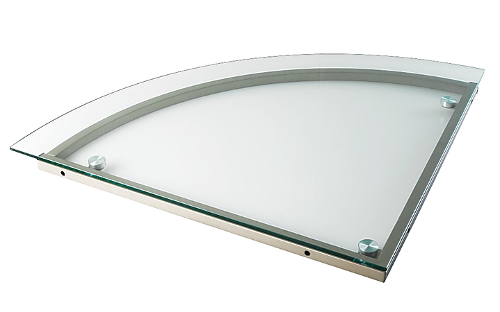 Realspace® Merido Glass Corner Desk Connector, Silver