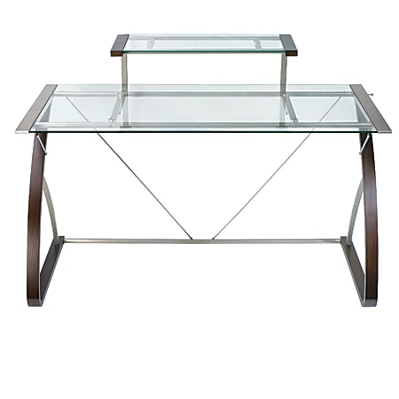 Realspace® Merido Main Desk, Espresso/Silver