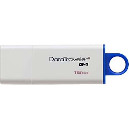 Kingston 16GB DataTraveler G4 USB 3.0 Flash Drive - 16 GB - USB 3.0 - Blue - 5 Year Warranty