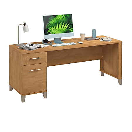 Bush Furniture Somerset Office 72"W Computer Desk With Drawers, Maple Cross, Standard Delivery