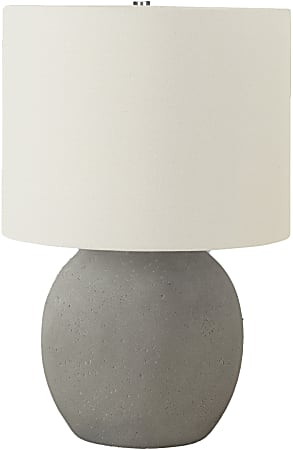 Monarch Specialties Pugh Table Lamp, 20”H, Ivory/Gray