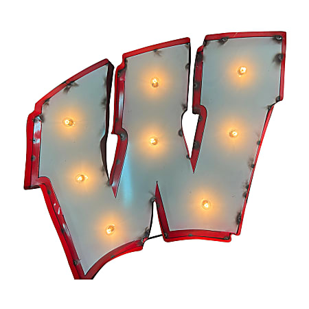 Imperial NCAA Logo Lighted Metal Sign, University of Wisconsin