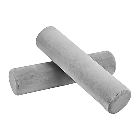 AllSett Health® Memory Foam Neck Roll Cervical Pillows, 4”H x 4”W x 17”D, Gray, Pack Of 2 Pillows