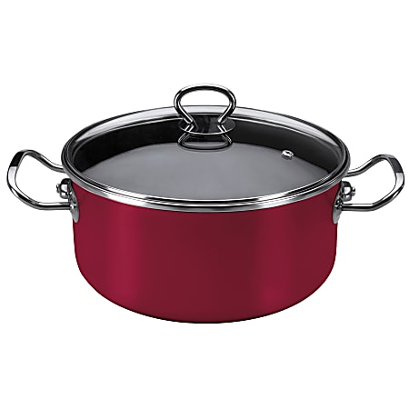 Vasconia® Elegance Steel Nonstick Dutch Oven, 6 Qt, Red