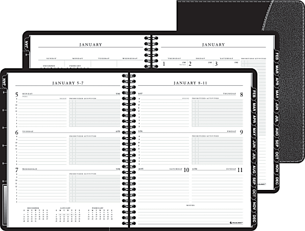 AT-A-GLANCE® Executive® 30% Recycled 13-Month Weekly/Monthly Planner, 6 7/8" x 8 3/4", Black, January 2014-January 2015