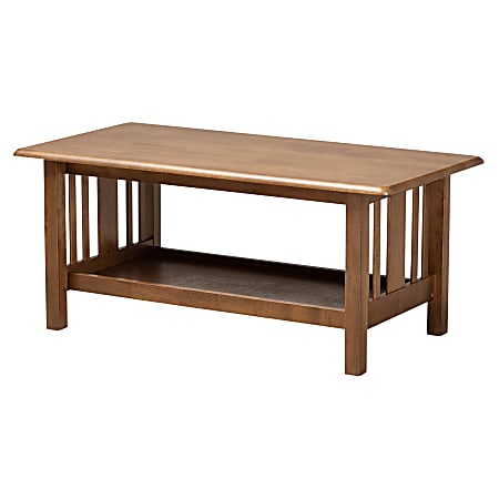 Baxton Studio Transitional Mission Coffee Table, 17-9/16"H x 41"W x 20-7/8"D, Walnut Brown