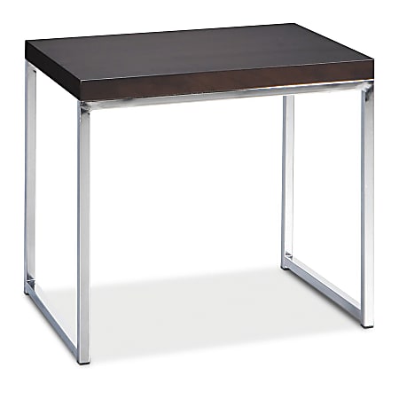 Ave Six® Wall Street End Table, Chrome/Espresso
