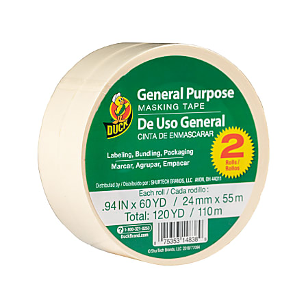 Duck® Brand General Purpose Masking Tape Rolls, Removable,