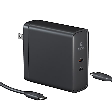 Einova Polaris 140W Dual Port USB-C Wall Charger, Black, CXX140WUS.00
