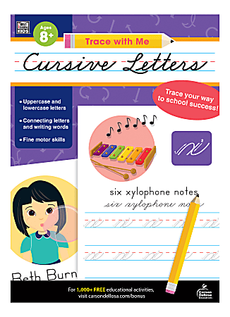 Carson-Dellosa Trace With Me: Cursive Letters Activity Book, Grades 2 - 5