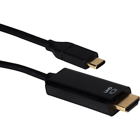 QVS USB-C / Thunderbolt 3 To HDMI UltraHD 4K/60Hz Video Converter Cable, 6'