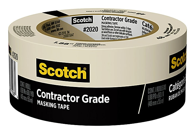 Scotch® Greener Masking Tape For Basic Painting, 3" Core, 2" x 60 Yd., Pistachio