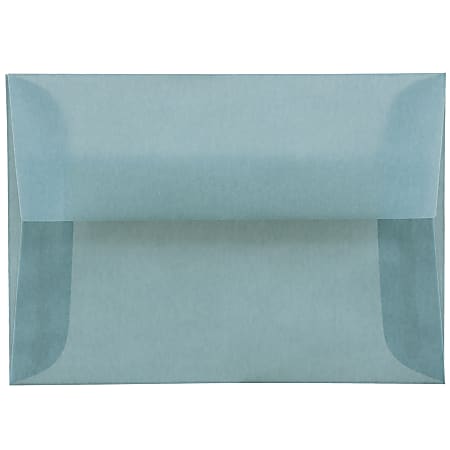 JAM Paper® Translucent Envelopes, #4 Bar (A1), Gummed Seal, Ocean Blue, Pack Of 25