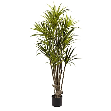 Nearly Natural Dracaena 60”H Silk Tree With Pot, 60”H x 30”W x 28”D, Green