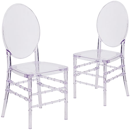Flash Furniture Elegance Stacking Florence Chairs, Clear, Set