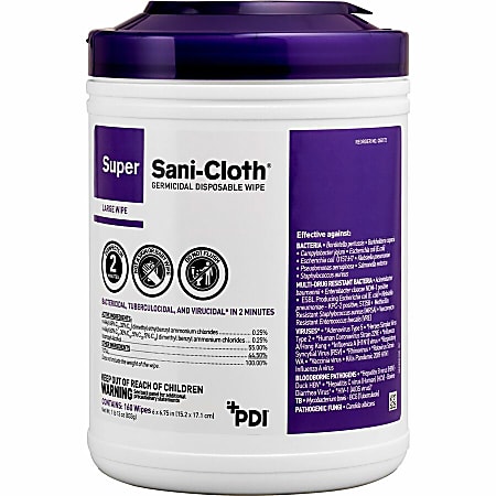PDI Super Sani-Cloth Germicidal Disposable Wipe - 6.75