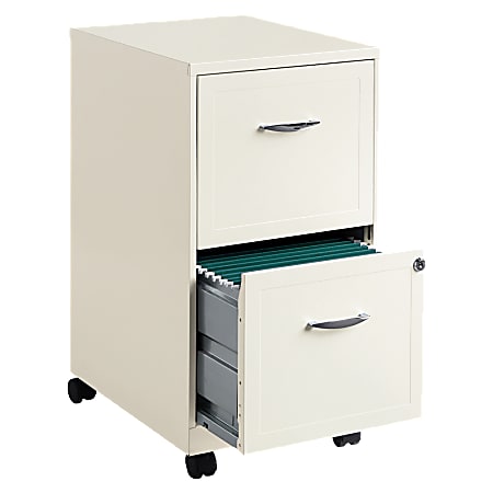 Lorell® 18&quot;D Vertical 2-Drawer Mobile File Cabinet, Pearl