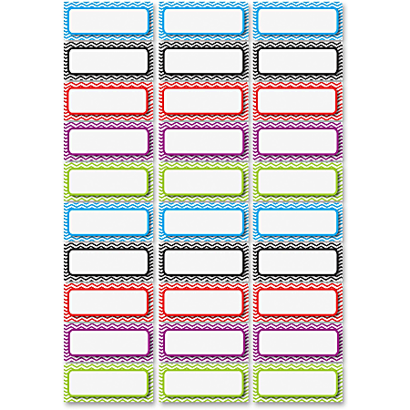 Ashley® Dry Erase Chevron Nameplate Magnets, Multicolored, 30 Pieces