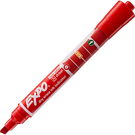 Sanford Expo Dry Erase Ink Indicator Marker - Chisel Marker Point Style - Red - 1 Each