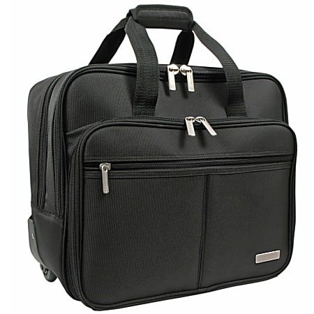 Overland Geoffrey Beene Rolling Business Case With 18" Laptop Pocket, Black