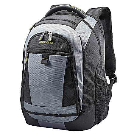 Samsonite® Tectonic 2 Backpack, With 15.6" Laptop Pocket, Medium, Black/Lime Green