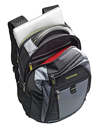 Samsonite Tectonic 2 Backpack With 15.6 Laptop Pocket Medium BlackLime Green Office Depot