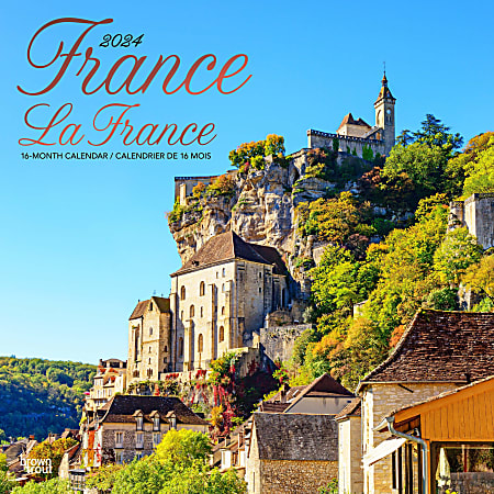 2024 BrownTrout Monthly Square Wall Calendar, 12" x 12", France La France, January to December