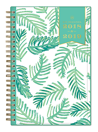 Day Designer For Blue Sky™ Weekly/Monthly Planner, 8" x 5", Palm, July 2018 to June 2019