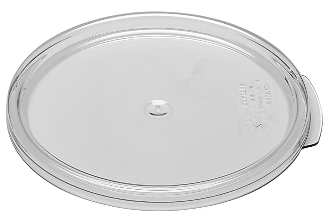 Cambro Camwear Round Food Storage Lids For 2- And 4-Qt Containers, Clear, Pack Of 12 Lids